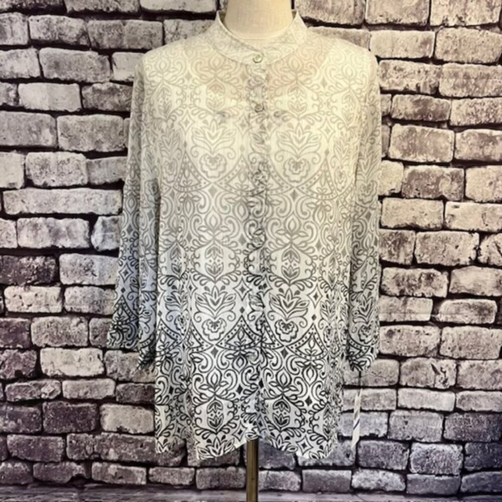 Samantha Grey NWT Sheer Blouse W/ Built In Tank Size 18